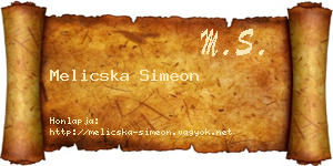 Melicska Simeon névjegykártya